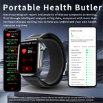 F530 Air Pump Blood Pressure Smart Watch ECG Monitor Watch Heart Rate Sleep Tracker with SOS Fall Alarm Micro Health Check