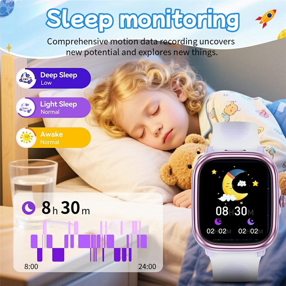 HT40 børnesmartur, fitnesstracker med pulsmåling, søvnovervågning, historieafspiller og lommelygte