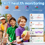 HT40 børnesmartur, fitnesstracker med pulsmåling, søvnovervågning, historieafspiller og lommelygte