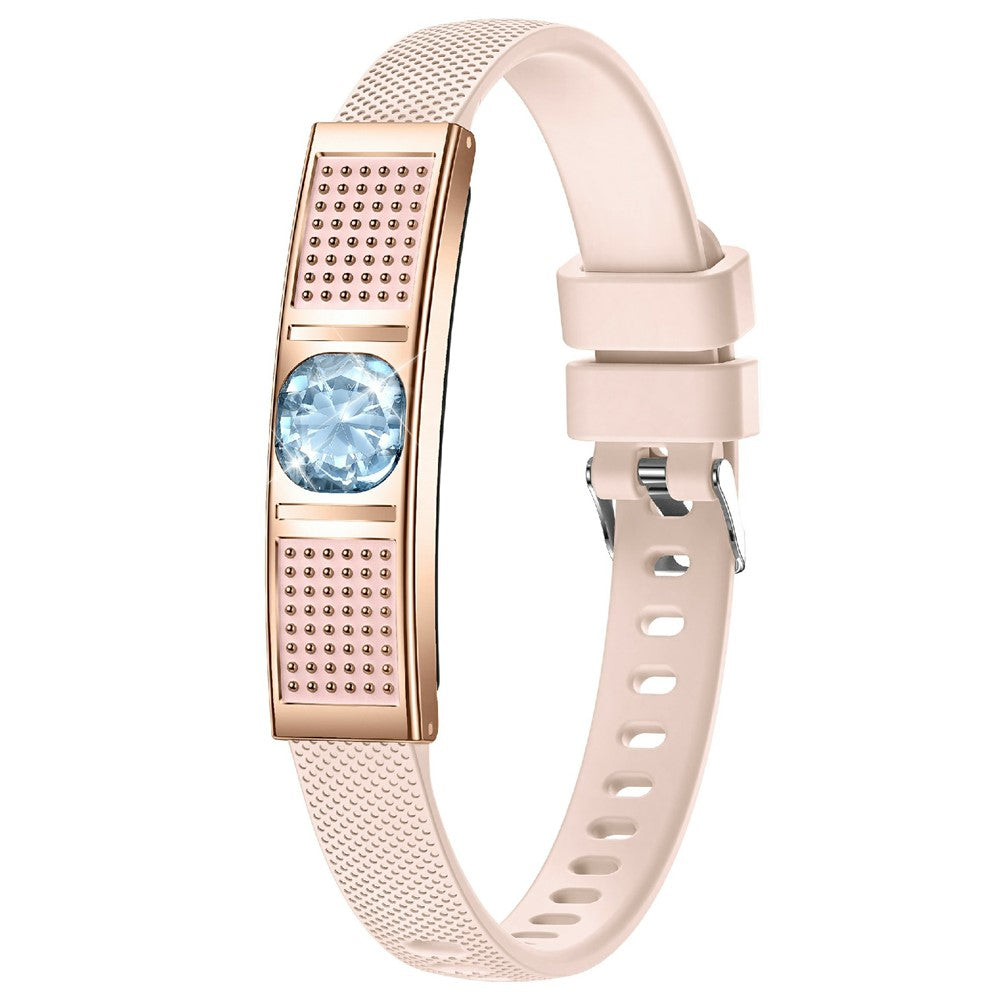 L18 Ultra Thin Smart Bracelet for Women Heart Rate Blood Oxygen Sleep Monitor Fitness Tracker, Silicone Strap