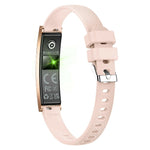 L18 Ultra Thin Smart Bracelet for Women Heart Rate Blood Oxygen Sleep Monitor Fitness Tracker, Silicone Strap