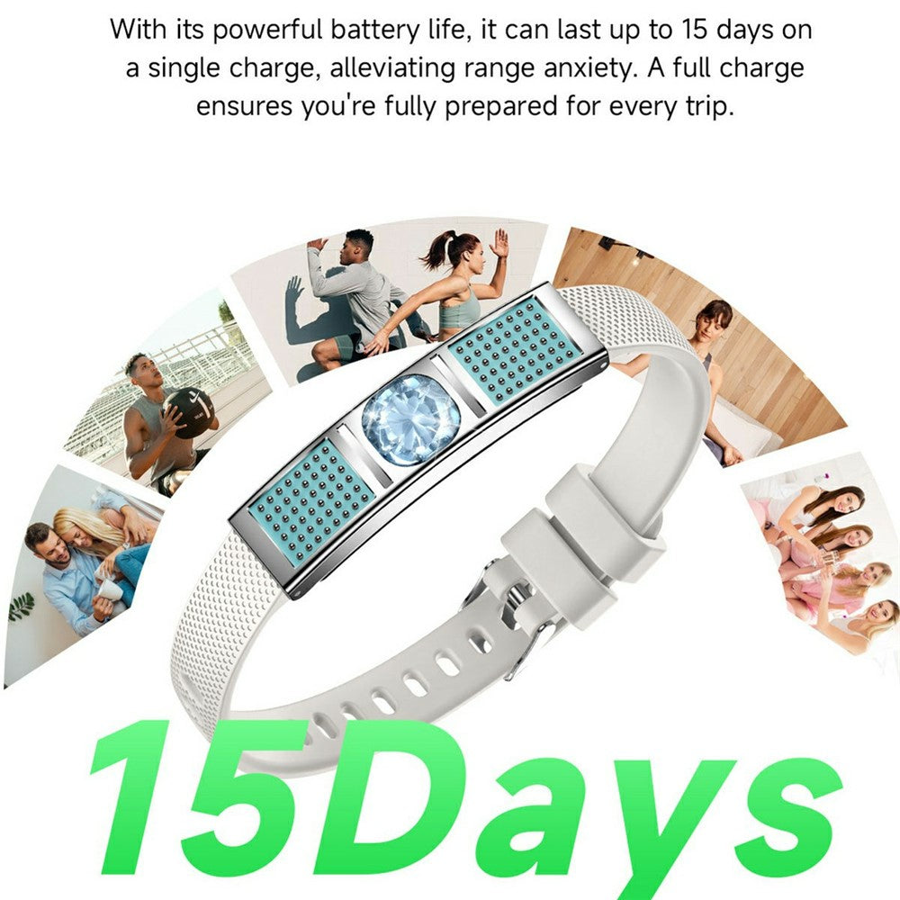 L18 Ultra Thin Smart Bracelet for Women Heart Rate Blood Oxygen Sleep Monitor Fitness Tracker, Silicone Strap