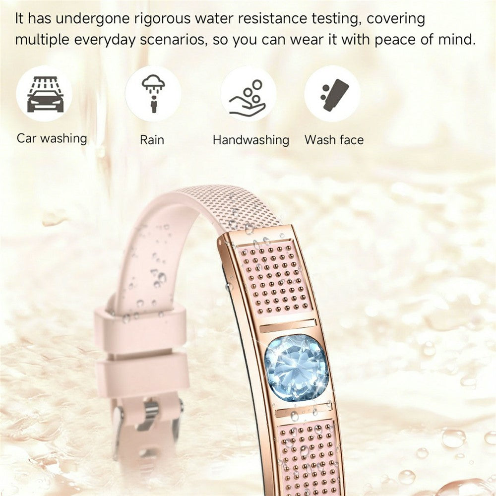 L18 Ultra Thin Smart Bracelet for Women Heart Rate Blood Oxygen Sleep Monitor Fitness Tracker, Silicone Strap