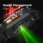 HT46 Sports Smart Watch 2,01 tommer IPS 1200mAh batteri IP68 vandtæt LED-lommelygte Bluetooth-kompatibel opkald Sundhedsovervågning til udendørs eventyr