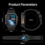 HT46 Sports Smart Watch 2,01 tommer IPS 1200mAh batteri IP68 vandtæt LED-lommelygte Bluetooth-kompatibel opkald Sundhedsovervågning til udendørs eventyr