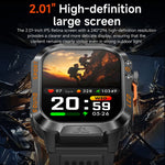 HT46 Sports Smart Watch 2,01 tommer IPS 1200mAh batteri IP68 vandtæt LED-lommelygte Bluetooth-kompatibel opkald Sundhedsovervågning til udendørs eventyr