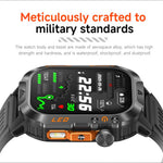 HT46 Sports Smart Watch 2,01 tommer IPS 1200mAh batteri IP68 vandtæt LED-lommelygte Bluetooth-kompatibel opkald Sundhedsovervågning til udendørs eventyr