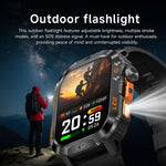 HT46 Sports Smart Watch 2,01 tommer IPS 1200mAh batteri IP68 vandtæt LED-lommelygte Bluetooth-kompatibel opkald Sundhedsovervågning til udendørs eventyr