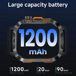HT46 Sports Smart Watch 2,01 tommer IPS 1200mAh batteri IP68 vandtæt LED-lommelygte Bluetooth-kompatibel opkald Sundhedsovervågning til udendørs eventyr