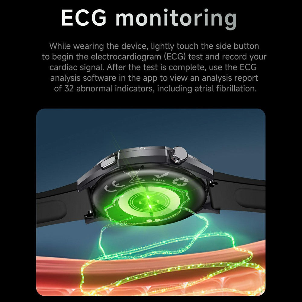 Y108 1,32-tommers AMOLED-skærm Smartur IP68 Vandtæt EKG Puls Blodilt Bluetooth Samtal sundhedsmonitor