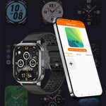 P60 smartwatch med 2,01-tommers HD-skærm, 670 mAh, IP67-vandtæt, Bluetooth-kompatibelt, opkald, sundheds- og sportsmonitor