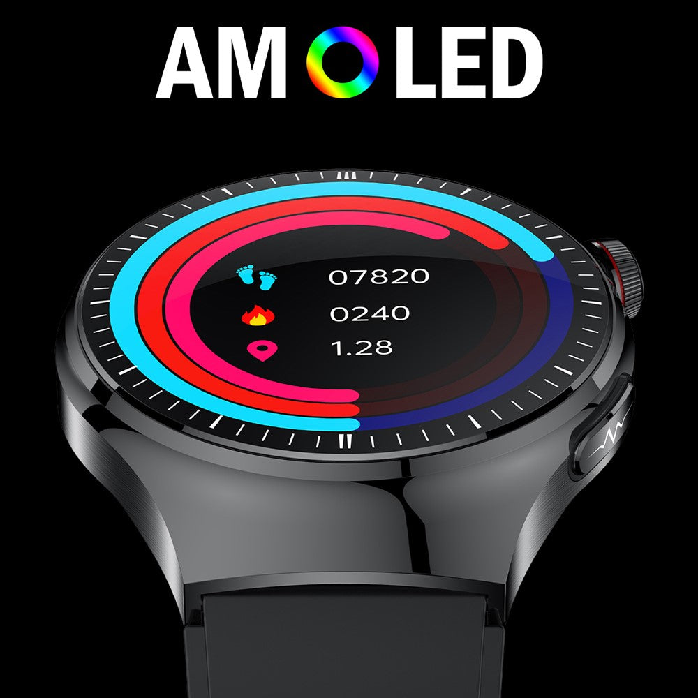 TK26Pro Smartwatch med silikonerem EKG puls blodtryk 1,43 tommer AMOLED Bluetooth-kompatibelt opkald 380mAh One-Touch Sundhedsmonitor