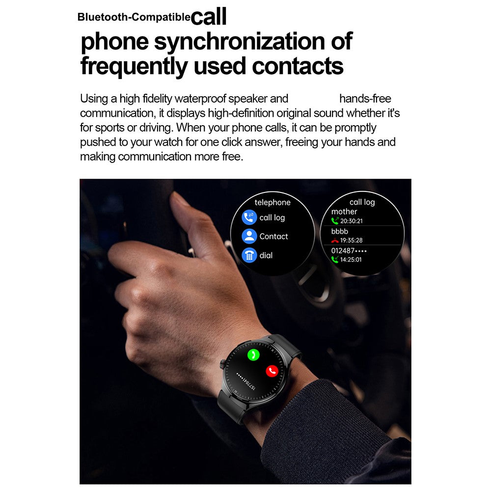 TK26Pro Smartwatch med silikonerem EKG puls blodtryk 1,43 tommer AMOLED Bluetooth-kompatibelt opkald 380mAh One-Touch Sundhedsmonitor