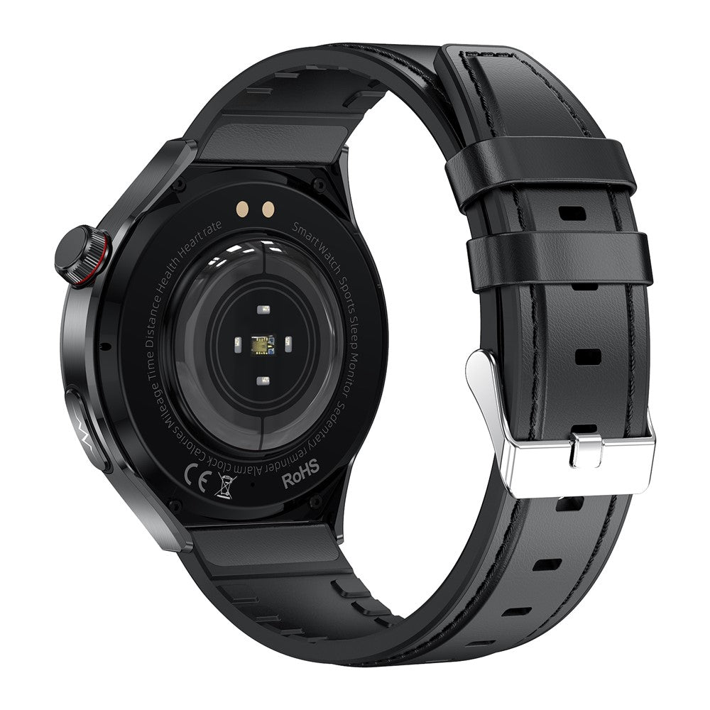TK26Pro Smart Watch with Leather Strap ECG Heart Rate Blood Pressure 1.43 Inch AMOLED Bluetooth-compatible Call 380mAh One-Touch Health Monitor