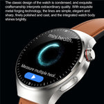 TK26Pro Smart Watch with Leather Strap ECG Heart Rate Blood Pressure 1.43 Inch AMOLED Bluetooth-compatible Call 380mAh One-Touch Health Monitor