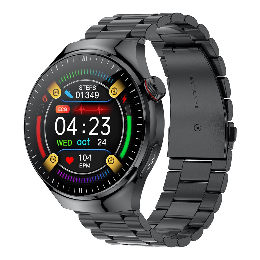 TK26Pro Smartklocka med Stålarmband EKG Puls Blodtryck 1,43 tum AMOLED Bluetooth-kompatibel Samtal 380 mAh Hälsomonitor med en knapptryckning