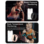 KR96 PRO smart sundhedsarmbånd med EKG-monitor, 24-timers pulsmåling, blodiltmåler og søvnmåler til fitness, med 2 remme