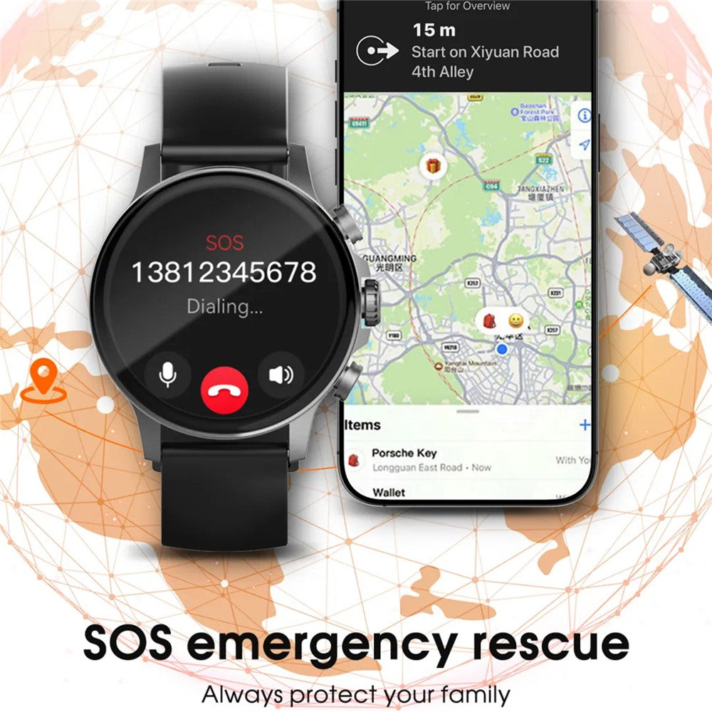 LDNIO SW01 smartur, 1,58 tommer AMOLED, IP68-vandtæt, Bluetooth-kompatible opkald, puls, blodilt, søvn, sundhedsmonitor
