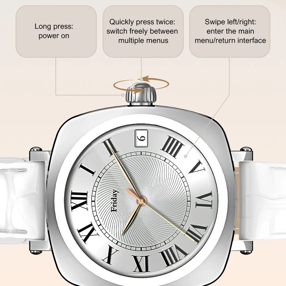LDNIO SW03 Smartwatch til kvinder 1,19 tommer AMOLED-skærm Bluetooth-kompatibel opkald Puls Blodilt EKG Sundhedsovervågning
