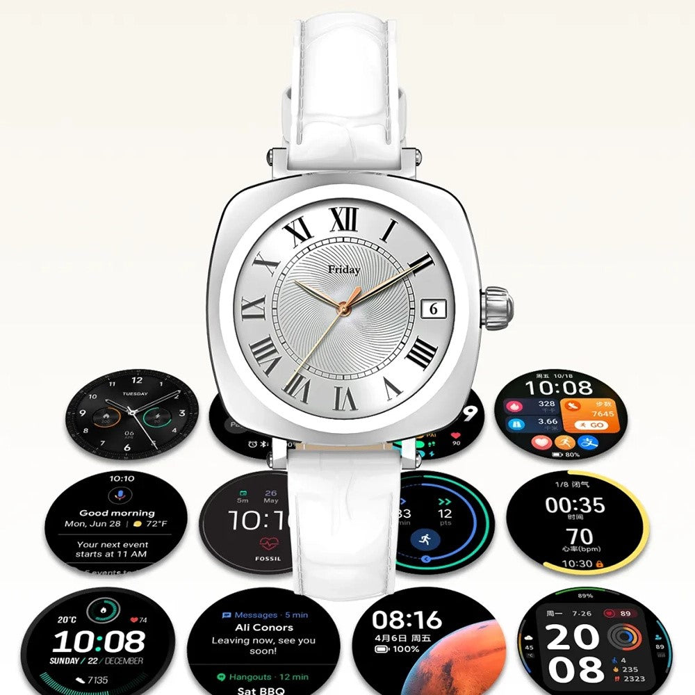 LDNIO SW03 Smartwatch til kvinder 1,19 tommer AMOLED-skærm Bluetooth-kompatibel opkald Puls Blodilt EKG Sundhedsovervågning