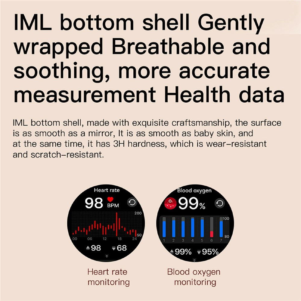 P61 smartur til kvinder med 1,27 tommer skærm, Bluetooth-kompatibel, sundhedsmonitor, IP67-vandtæt aktivitetsmåler