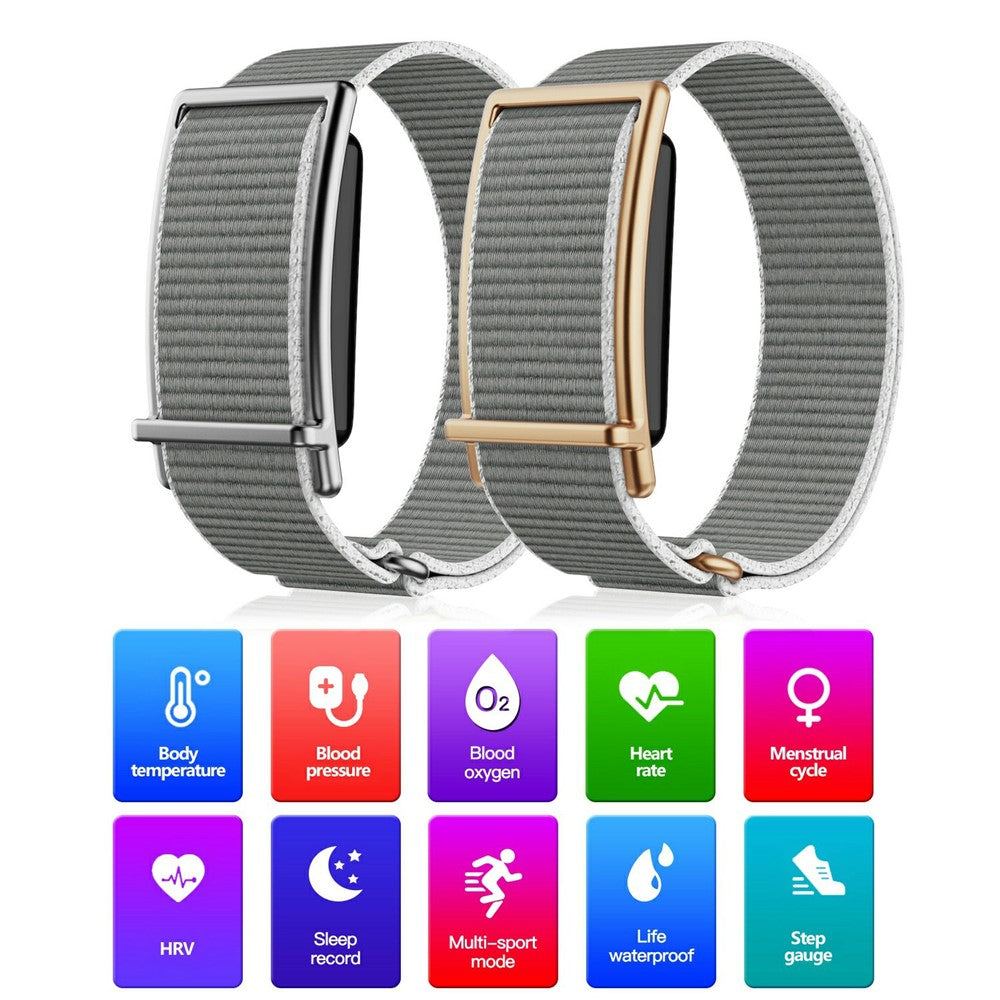 F73 skärmlös smartklocka, HRV, rött ljus, blodsyre, puls, fitnesstracker, hälsomonitor och armband