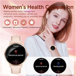 AK107 Smartklocka för kvinnor 1,19 tum AMOLED hälsomonitor Bluetooth-kompatibel samtal, silikonarmband