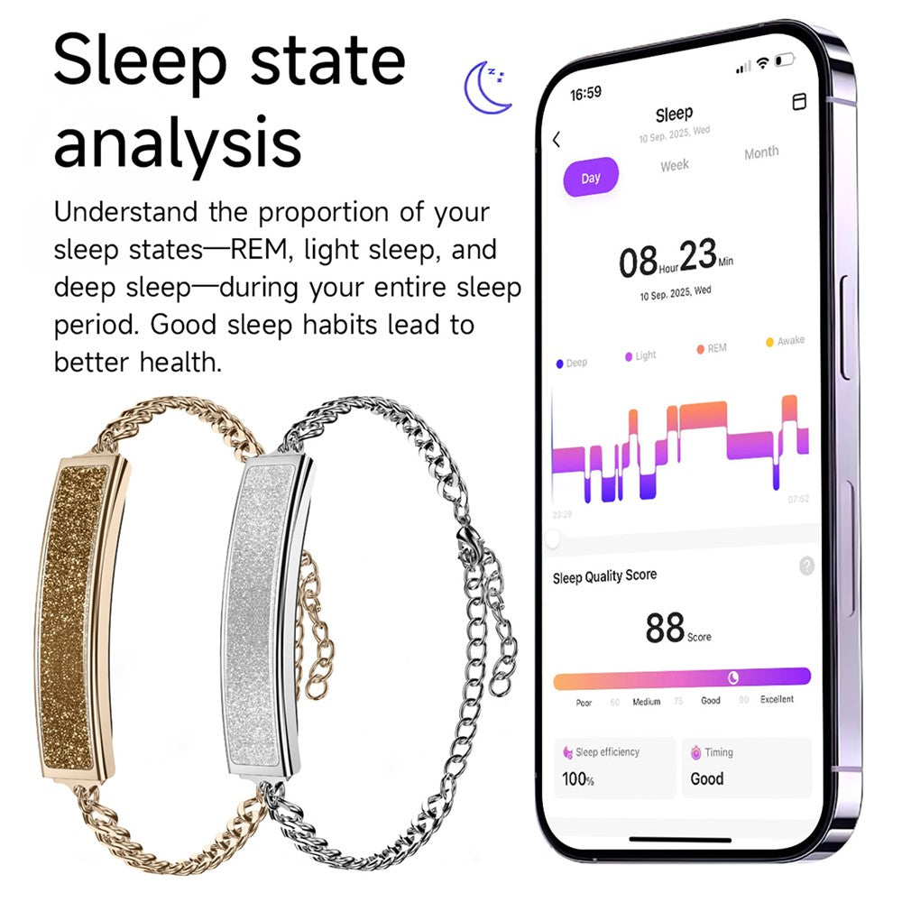 B6 Fashionable Smart Bracelet for Women Health Tracker with Heart Rate Blood Oxygen Sleep Monitor 5ATM Waterproof