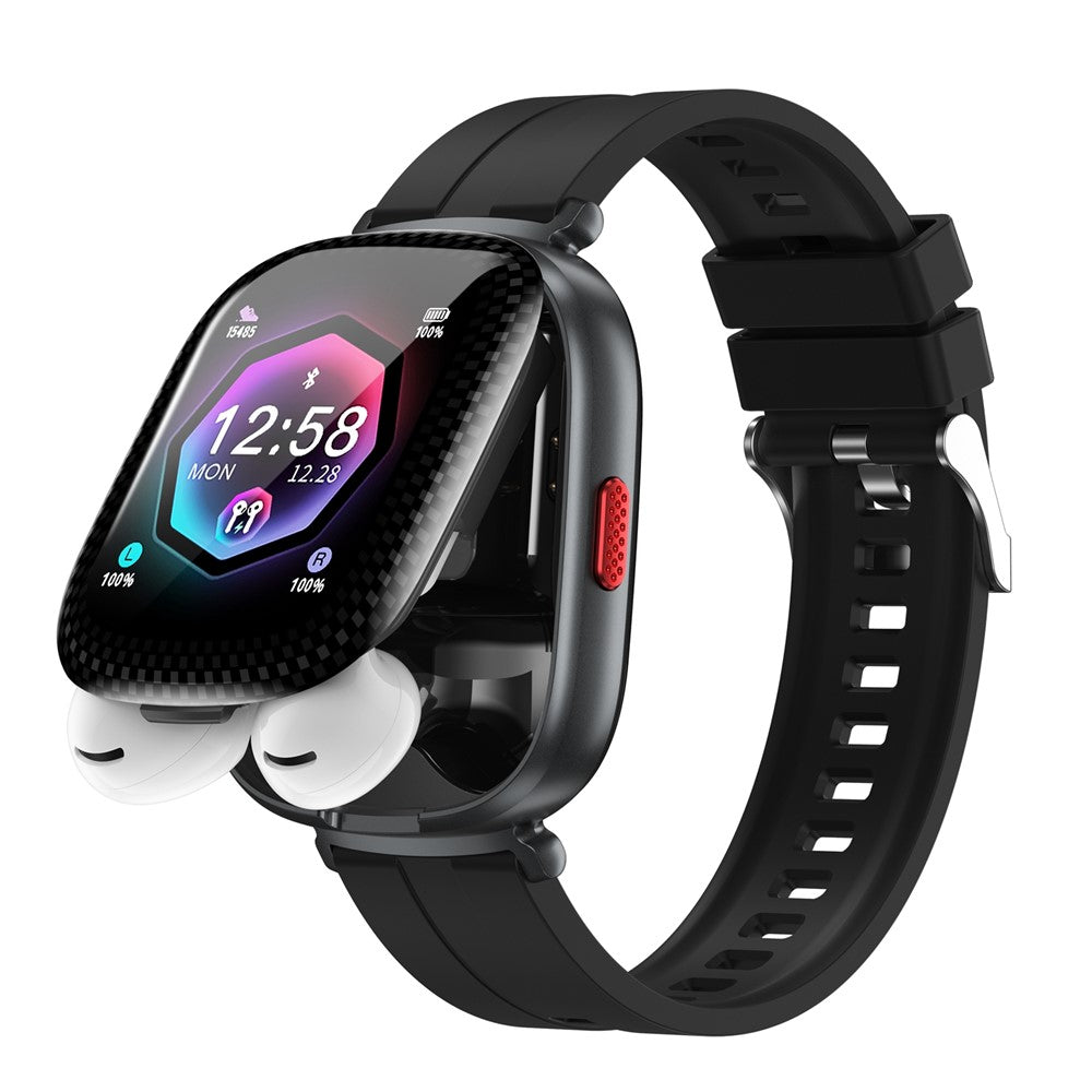 D22 2 in 1 Smart Watch Bluetooth-Compatible Earbuds 1.88 Inch Touch Screen AI Voice Assistant Real-Time Translation, Silicone Strap