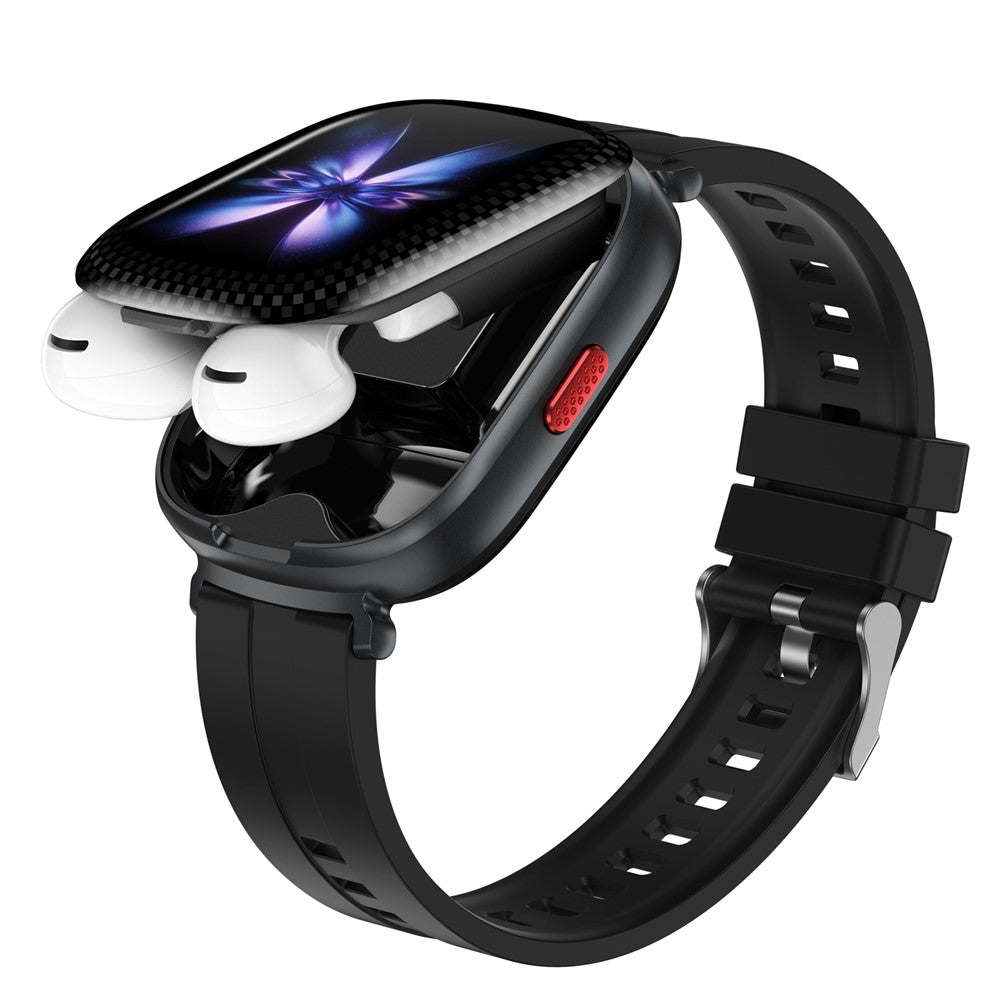 D22 2 in 1 Smart Watch Bluetooth-Compatible Earbuds 1.88 Inch Touch Screen AI Voice Assistant Real-Time Translation, Silicone Strap