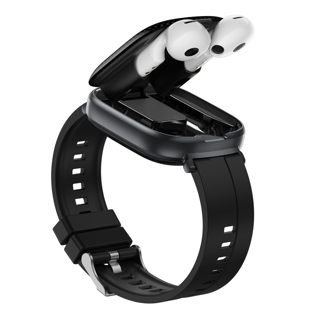 D22 2 in 1 Smart Watch Bluetooth-Compatible Earbuds 1.88 Inch Touch Screen AI Voice Assistant Real-Time Translation, Silicone Strap