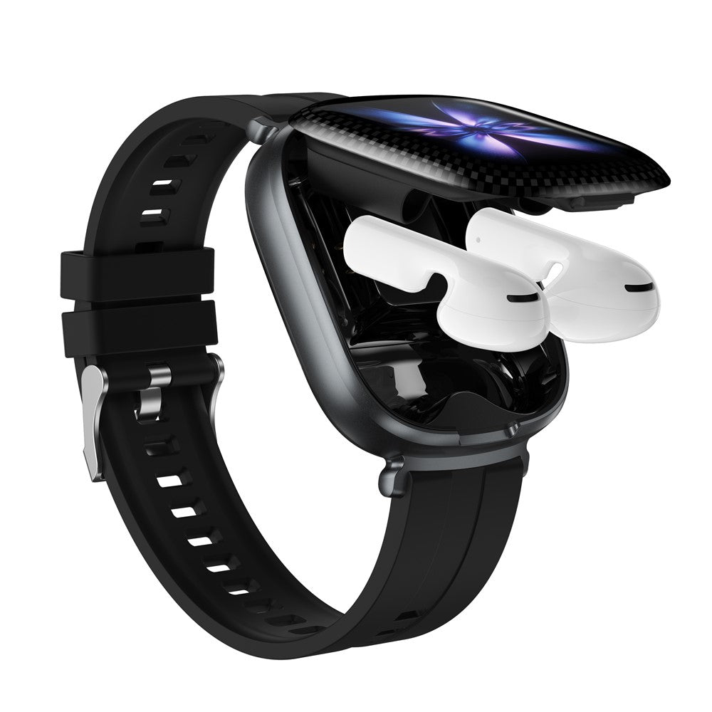 D22 2 in 1 Smart Watch Bluetooth-Compatible Earbuds 1.88 Inch Touch Screen AI Voice Assistant Real-Time Translation, Silicone Strap