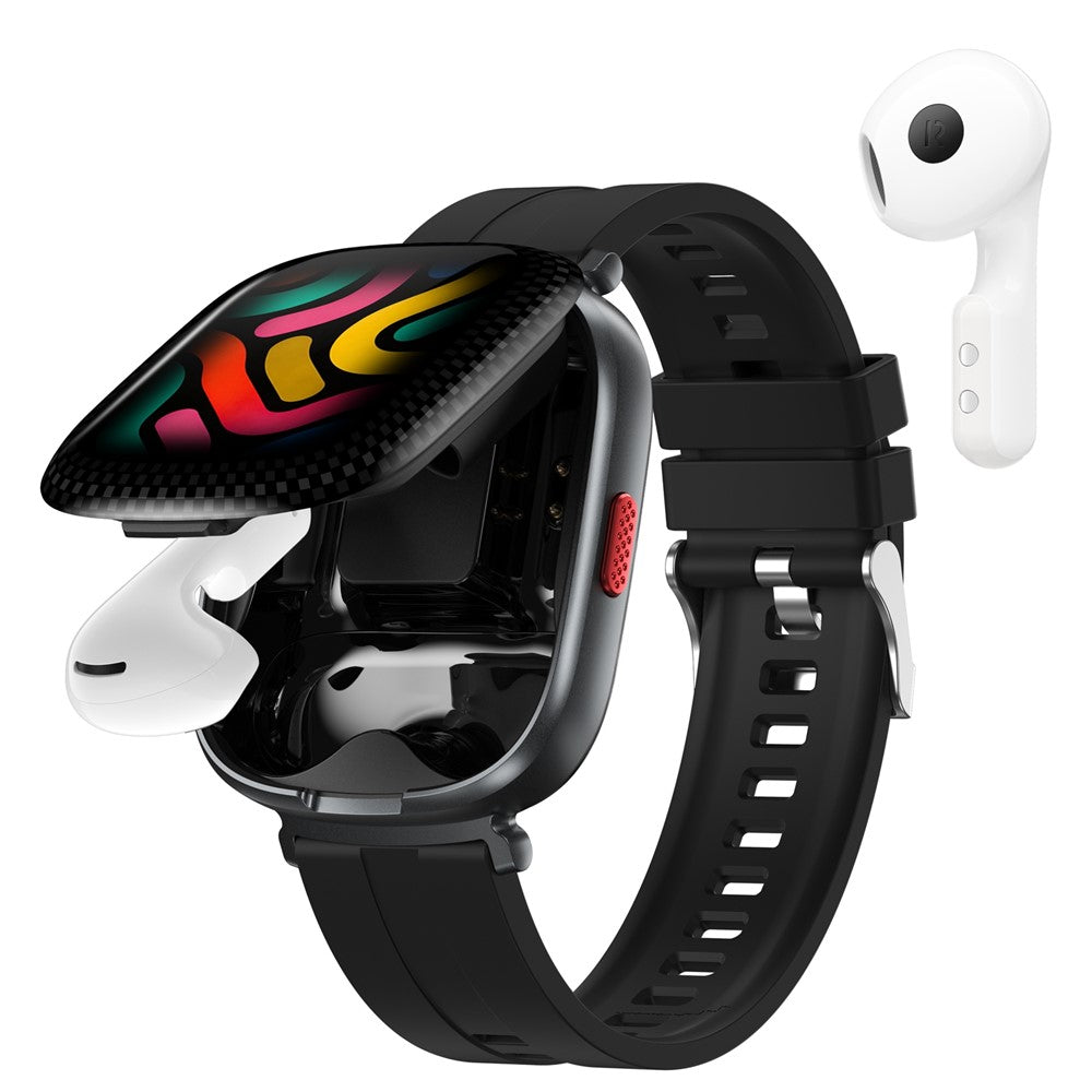D22 2 in 1 Smart Watch Bluetooth-Compatible Earbuds 1.88 Inch Touch Screen AI Voice Assistant Real-Time Translation, Silicone Strap