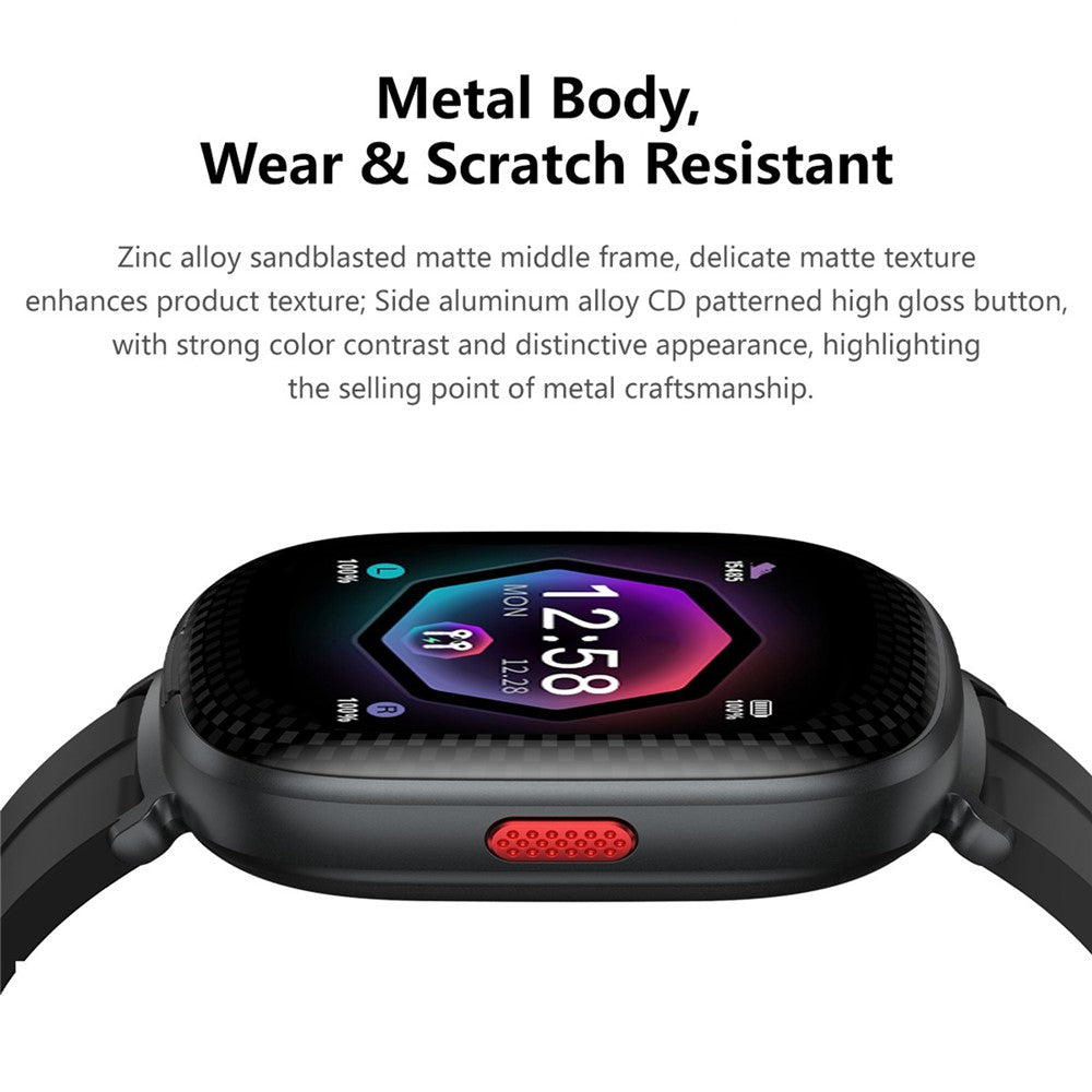 D22 2 in 1 Smart Watch Bluetooth-Compatible Earbuds 1.88 Inch Touch Screen AI Voice Assistant Real-Time Translation, Silicone Strap