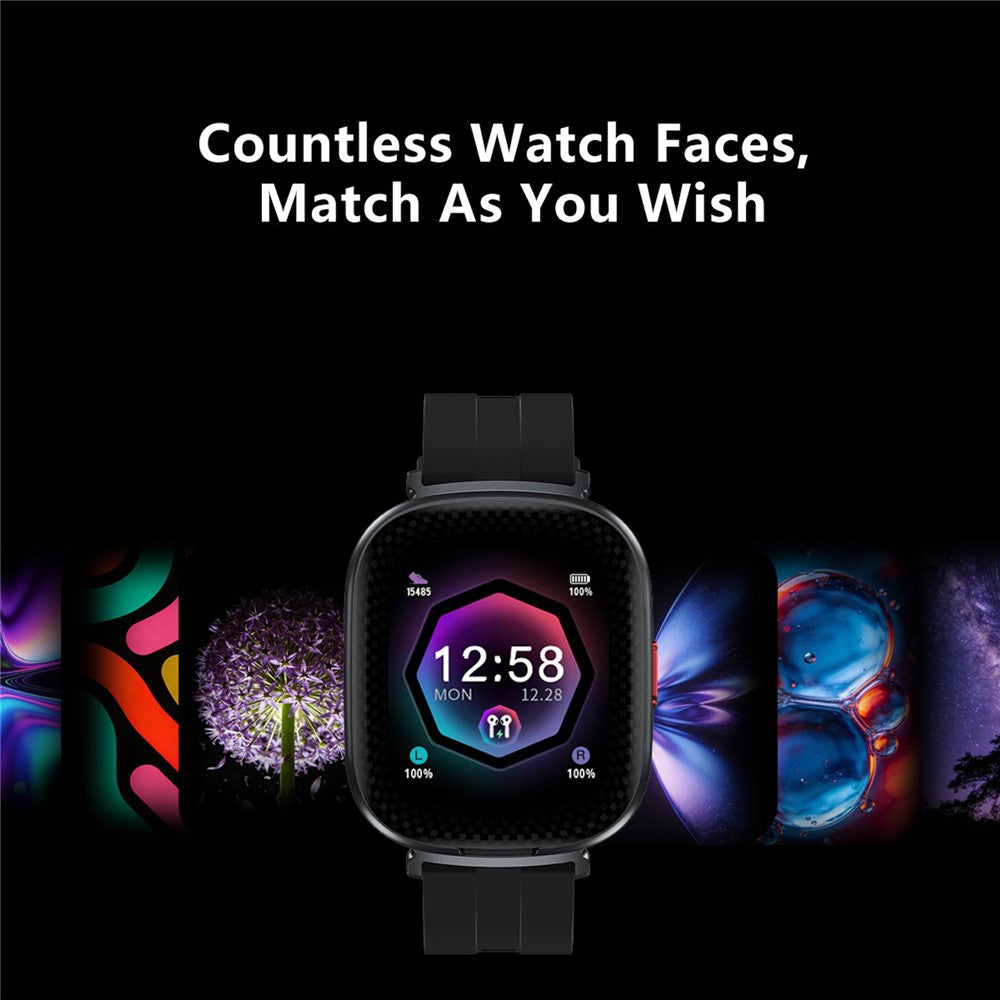 D22 2 in 1 Smart Watch Bluetooth-Compatible Earbuds 1.88 Inch Touch Screen AI Voice Assistant Real-Time Translation, Silicone Strap