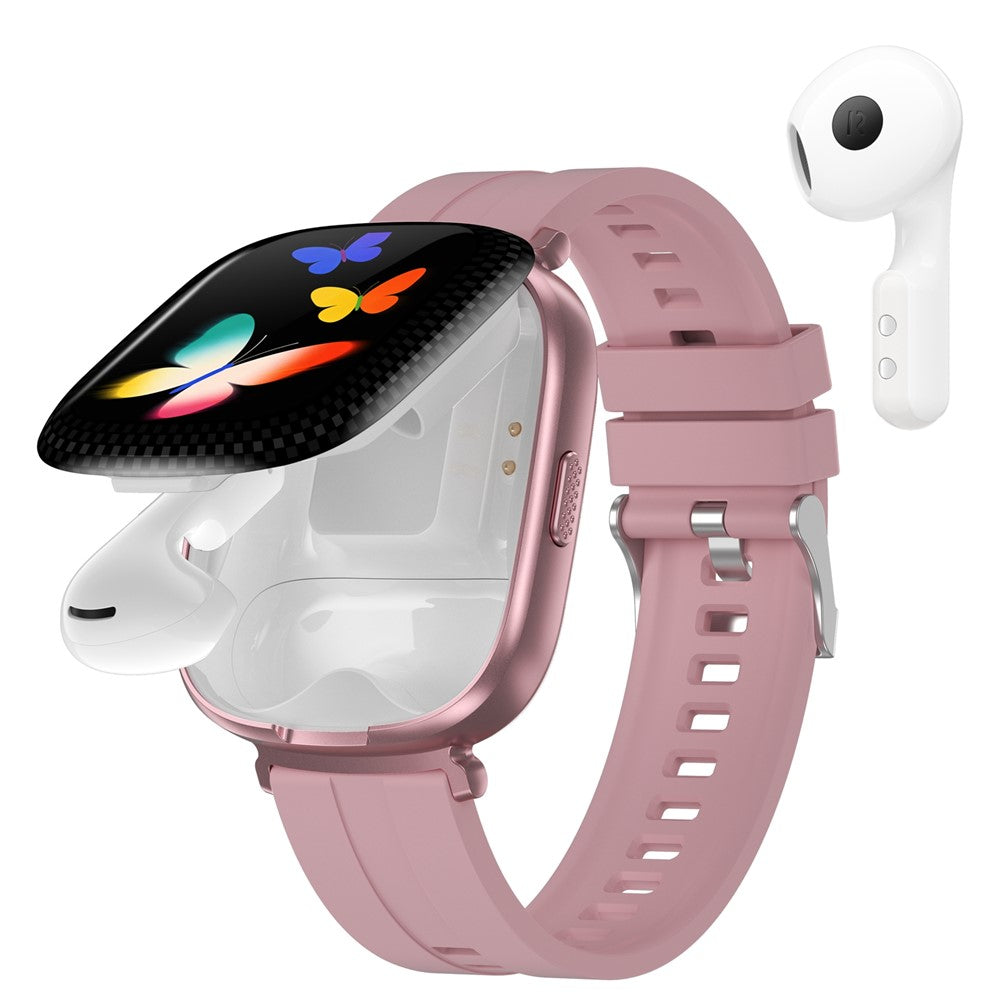 D22 2 in 1 Smart Watch Bluetooth-Compatible Earbuds 1.88 Inch Touch Screen AI Voice Assistant Real-Time Translation, Silicone Strap
