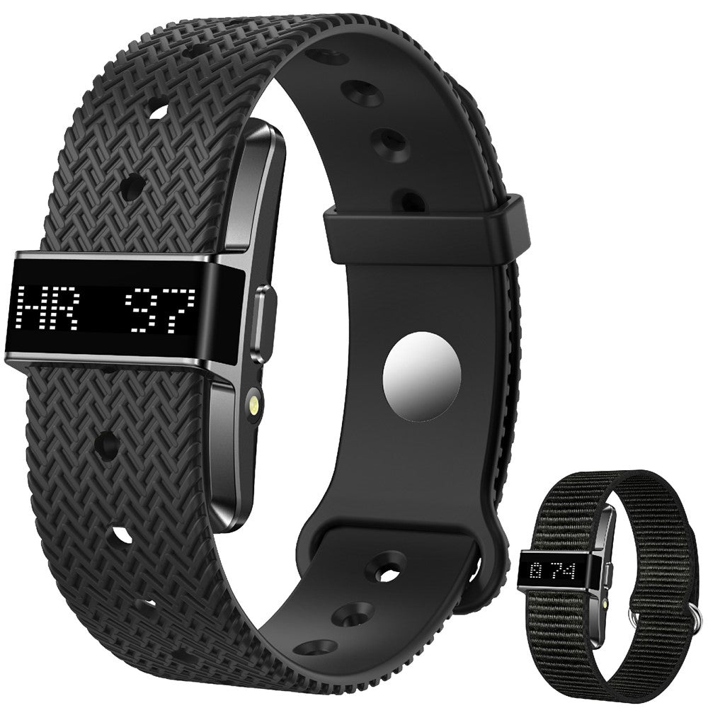 B12 Smart Bracelet with 0.80 Inch Display Heart Rate Blood Oxygen Monitor Fitness Tracker IP68 Waterproof, with Silicone + Canvas Straps
