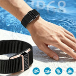 B12 Smart Bracelet with 0.80 Inch Display Heart Rate Blood Oxygen Monitor Fitness Tracker IP68 Waterproof, with Silicone + Canvas Straps