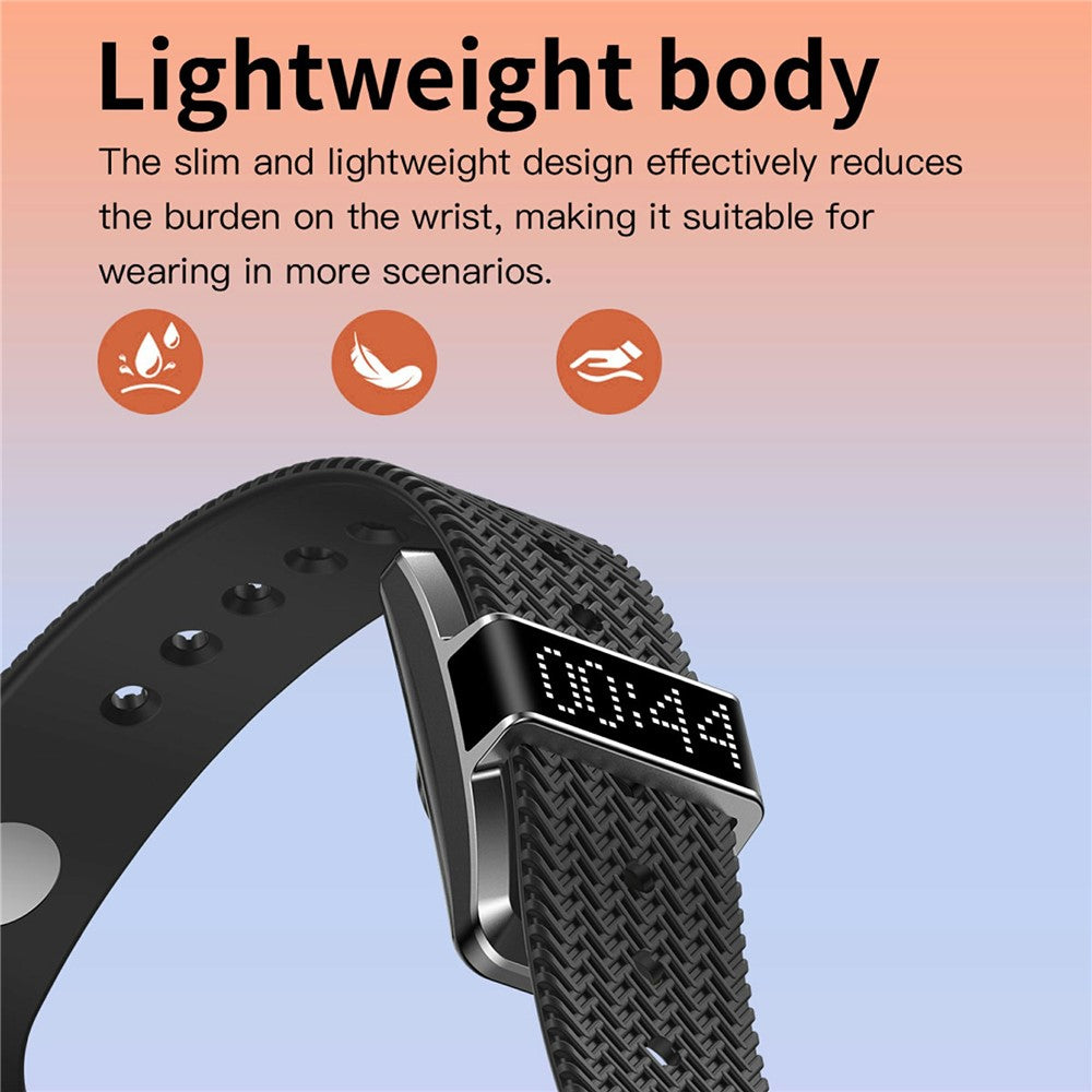B12 Smart Bracelet with 0.80 Inch Display Heart Rate Blood Oxygen Monitor Fitness Tracker IP68 Waterproof, with Silicone + Canvas Straps