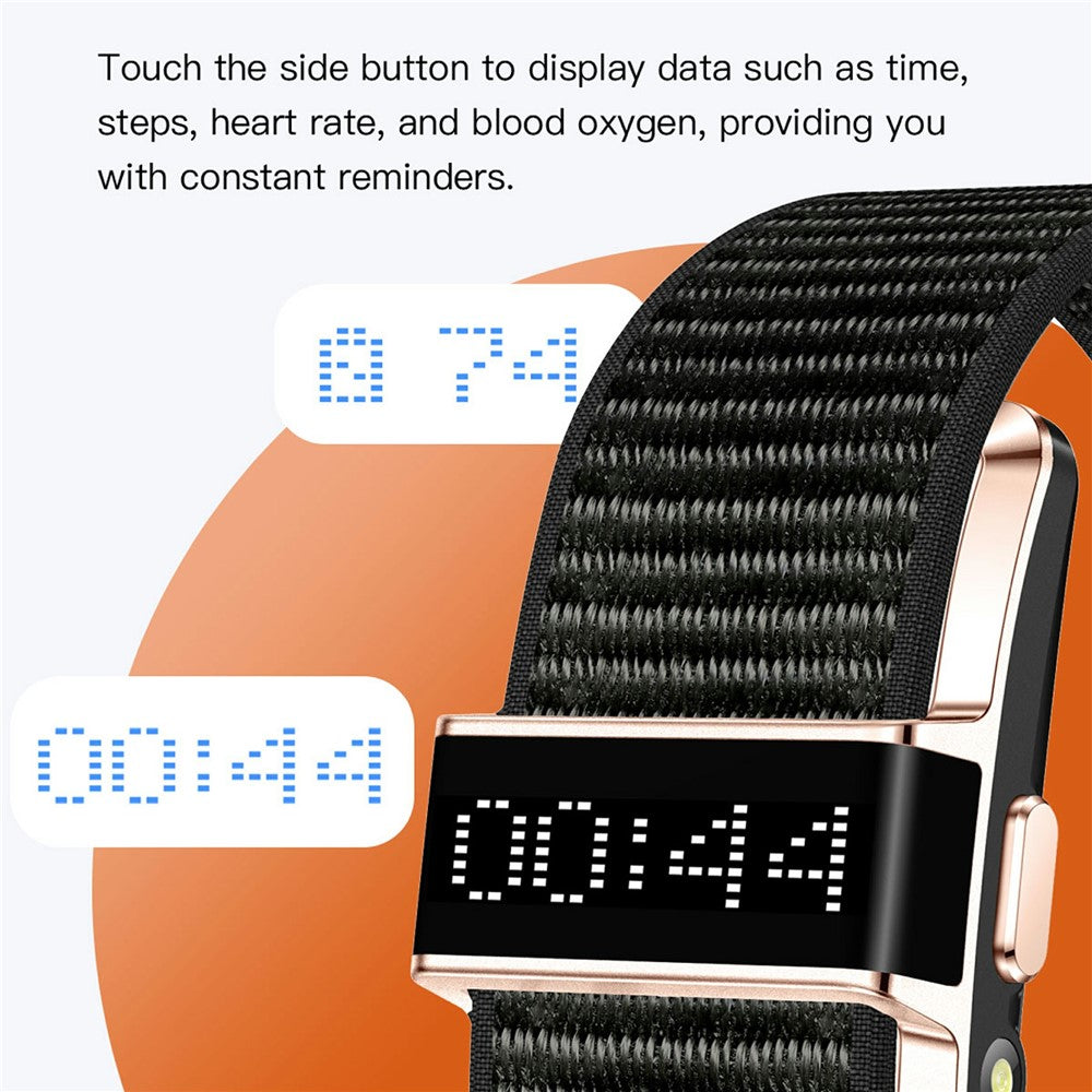 B12 Smart Bracelet with 0.80 Inch Display Heart Rate Blood Oxygen Monitor Fitness Tracker IP68 Waterproof, with Silicone + Canvas Straps