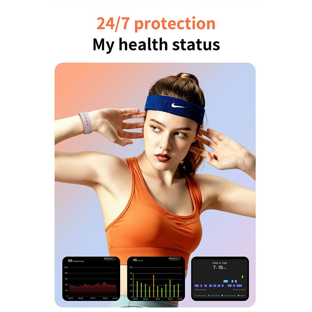 B12 Smart Bracelet with 0.80 Inch Display Heart Rate Blood Oxygen Monitor Fitness Tracker IP68 Waterproof, with Silicone + Canvas Straps