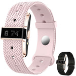 B12 Smart Bracelet with 0.80 Inch Display Heart Rate Blood Oxygen Monitor Fitness Tracker IP68 Waterproof, with Silicone + Canvas Straps