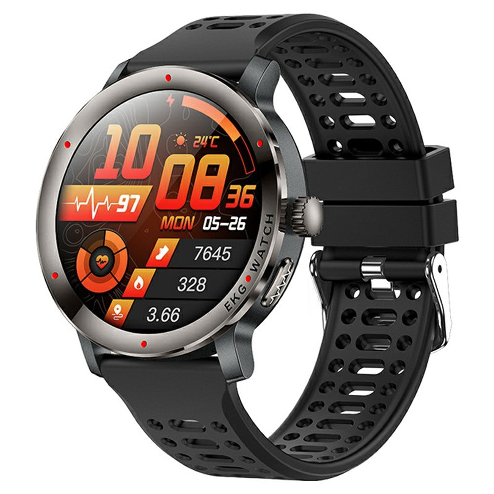 KC102 1.32 Inch AMOLED Smart Watch with Silicone Strap ECG Heart Rate Blood Oxygen Body Temperature Monitor 120+ Sports Modes