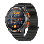 KC108 Smartwatch med nylonrem 1,46 tommer HD-skærm GPS Bluetooth-kompatibel opkald Puls Blodiltmonitor
