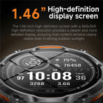 KC108 Smartwatch med nylonrem 1,46 tommer HD-skærm GPS Bluetooth-kompatibel opkald Puls Blodiltmonitor