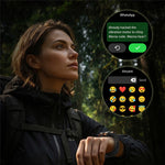 KC108 Smartklocka med 3-kulors stålarmband 1,46 tums HD-skärm GPS Bluetooth-kompatibel Samtal Pulsmätare Syre i blodet