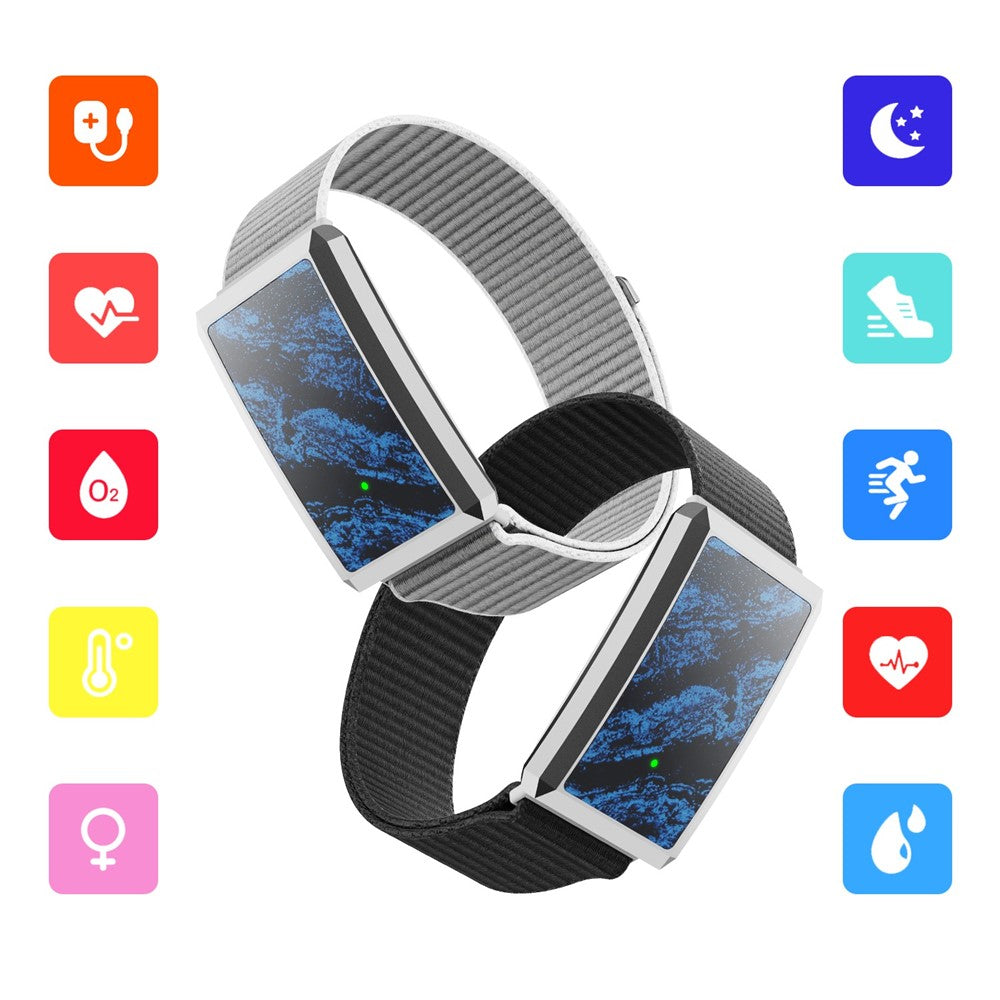F360 Smart Band Heart Rate HRV Blood Oxygen Sleep Monitoring Women Health Step Counter Sport Wristband, Nylon Strap