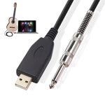 USB-guitar-kabel, USB 2.0-interface, hanstik til 1/4 tomme TS (6.35) jack-stik, kabel til elektrisk guitar, lydkabel US48S [2M]