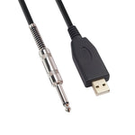 USB-guitar-kabel, USB 2.0-interface, hanstik til 1/4 tomme TS (6.35) jack-stik, kabel til elektrisk guitar, lydkabel US48S [2M]
