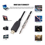 USB-guitar-kabel, USB 2.0-interface, hanstik til 1/4 tomme TS (6.35) jack-stik, kabel til elektrisk guitar, lydkabel US48S [2M]